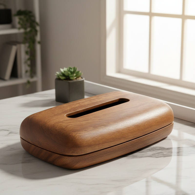 Boîte à mouchoirs multifonction en bois