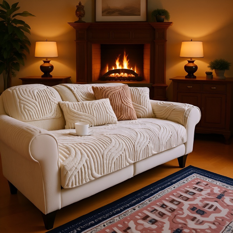 Cojín de sofá de terciopelo de algodón cómodo, transpirable y antideslizante para el hogar