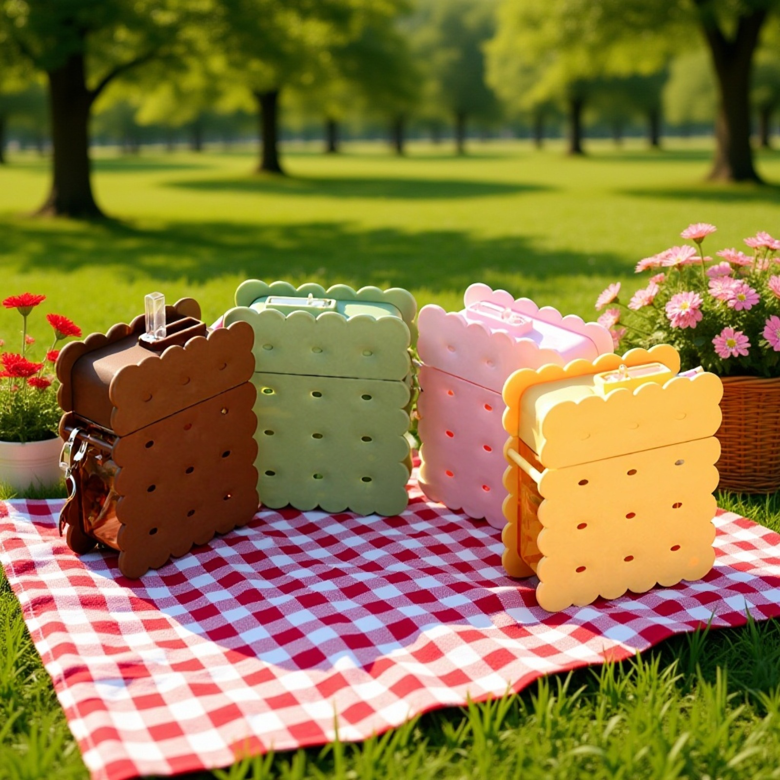 Creative cookie shaped straw water cup