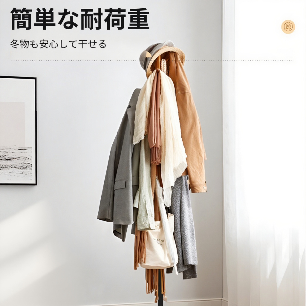 フレンチスタイル立式バッグハンガーラック アイロン対応アイアン製コートラック ベース付き 寝室用