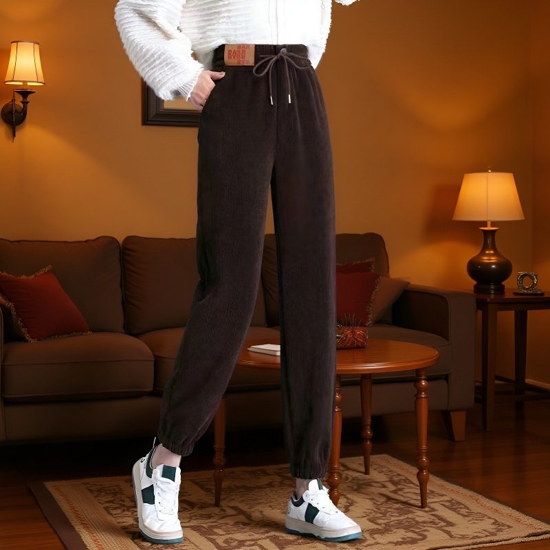 봄 하이웨스트 캐주얼 바지 캐주얼 여성 바지 세트 여성 일자 팬츠 배기 팬츠 코듀로이 팬츠 여성 바지
