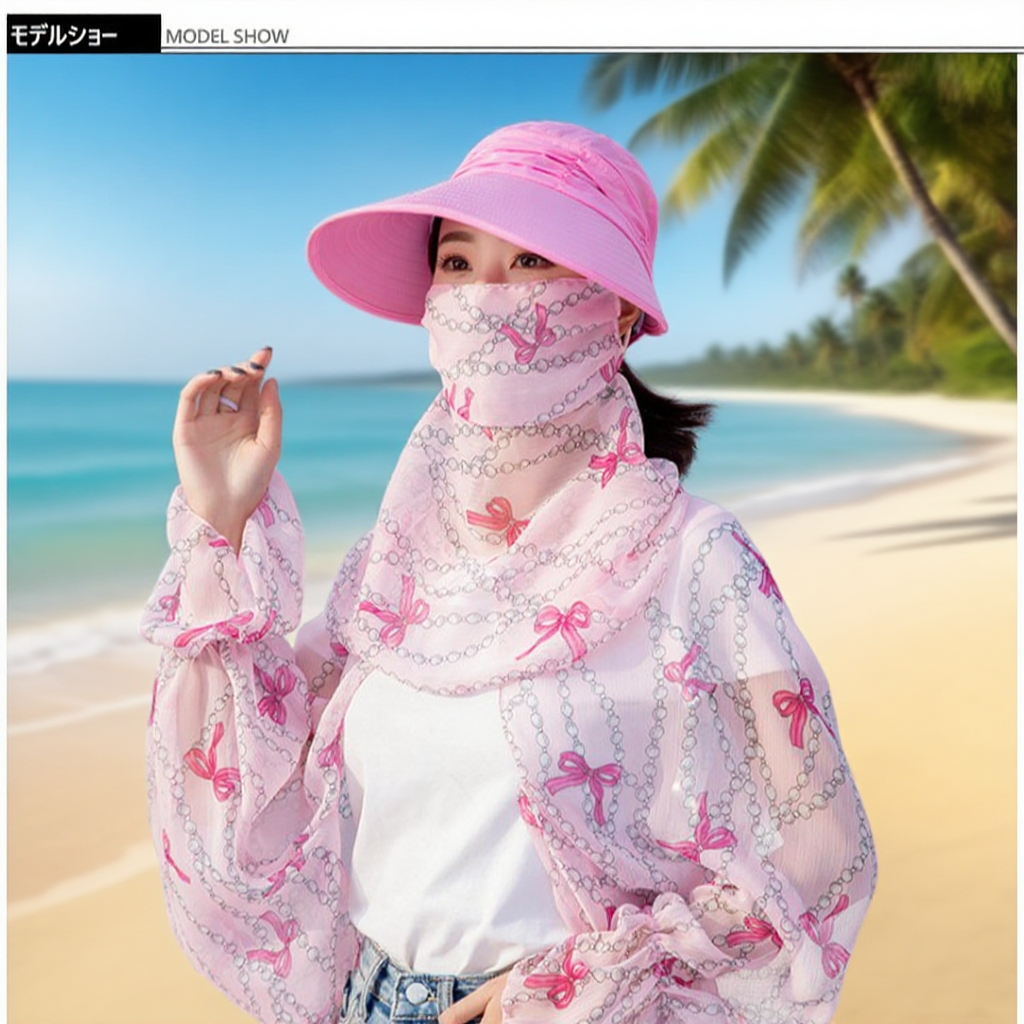 ビーチ日よけ帽子セット