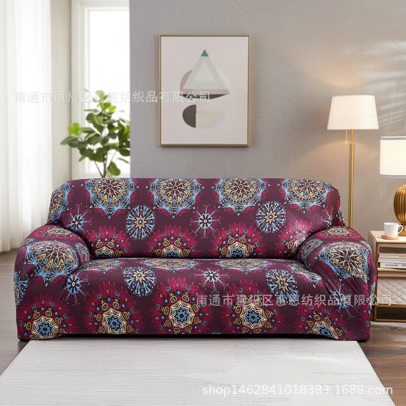 Bohemian Style Stretch Full Cover Sofa Slipcover, Perfect Fit Full Coverage Fabric