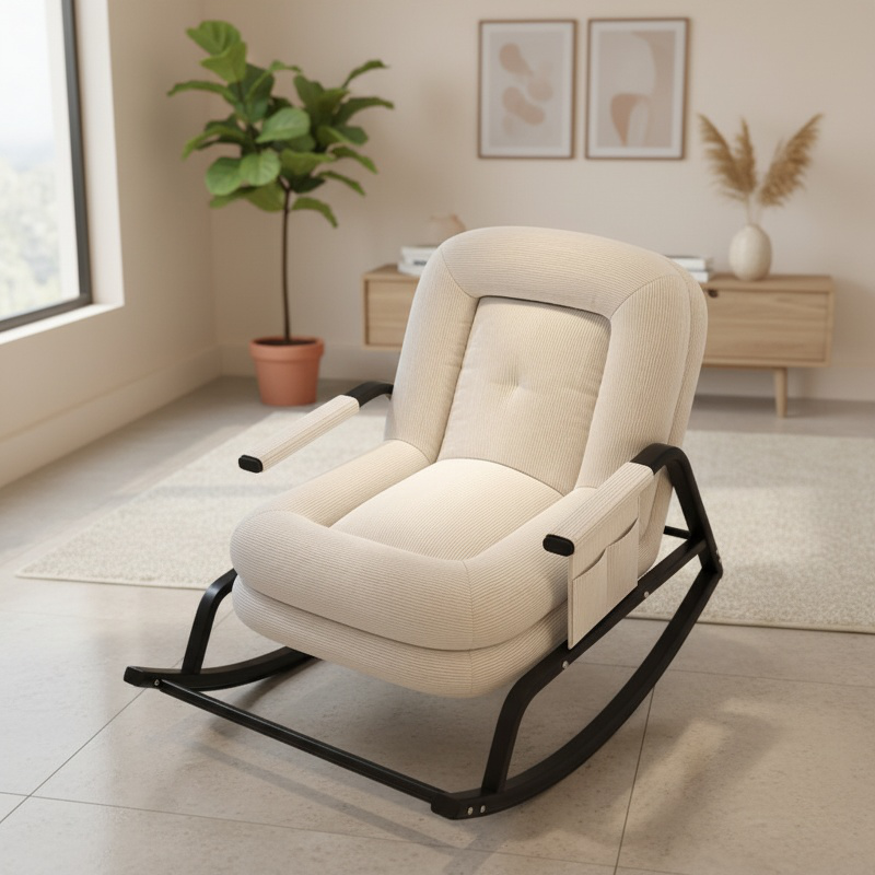 Comfortable lazy chair with soft cushions for home use