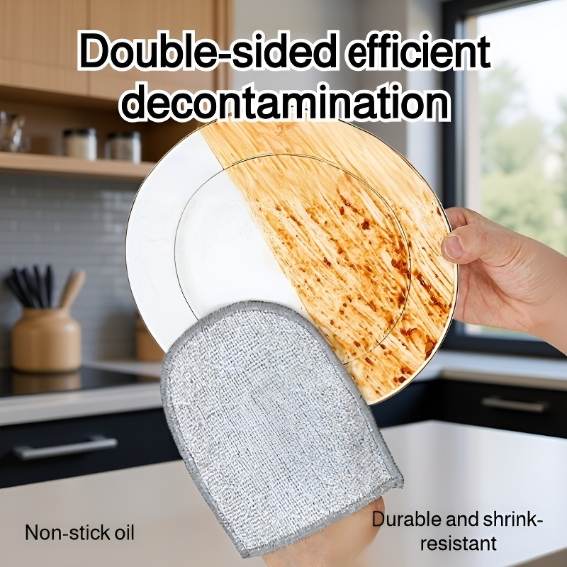 Double-sided Oil-repellent Silver Fiber Glove Cleaning Cloth