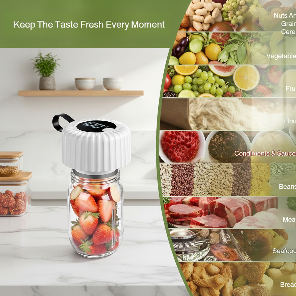 Close-up of vacuum food sealer controls