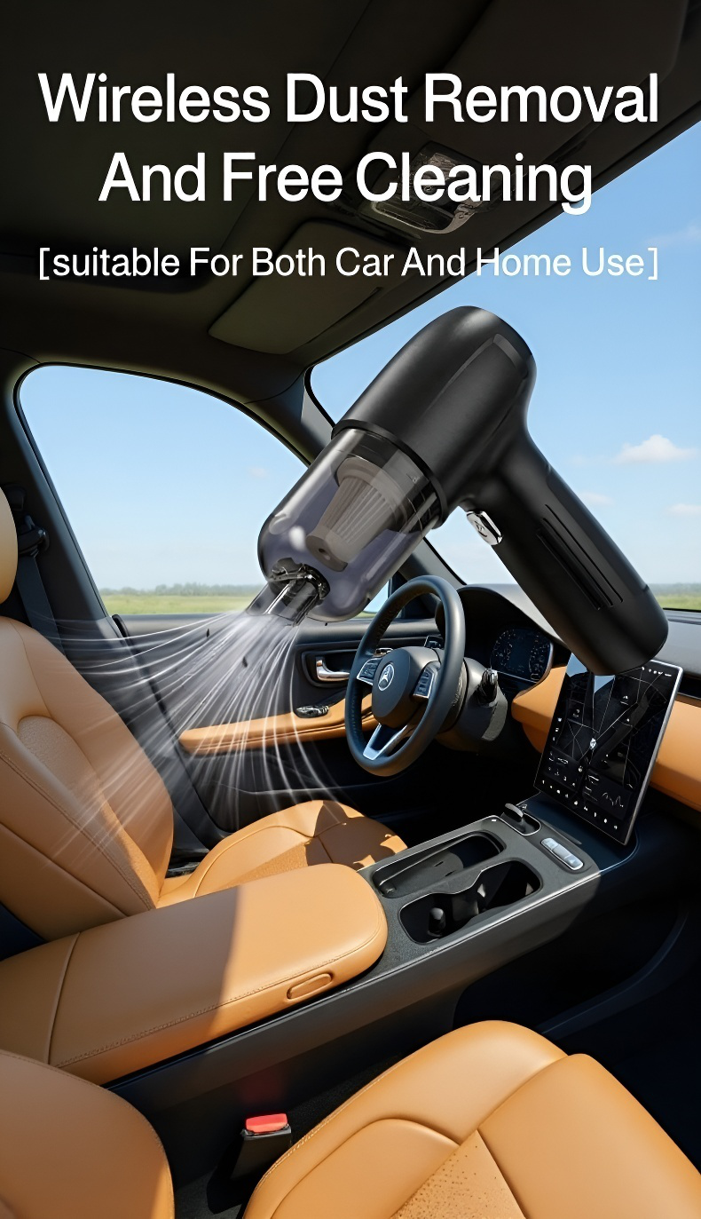 Portable car vacuum cleaner cleaning car seats