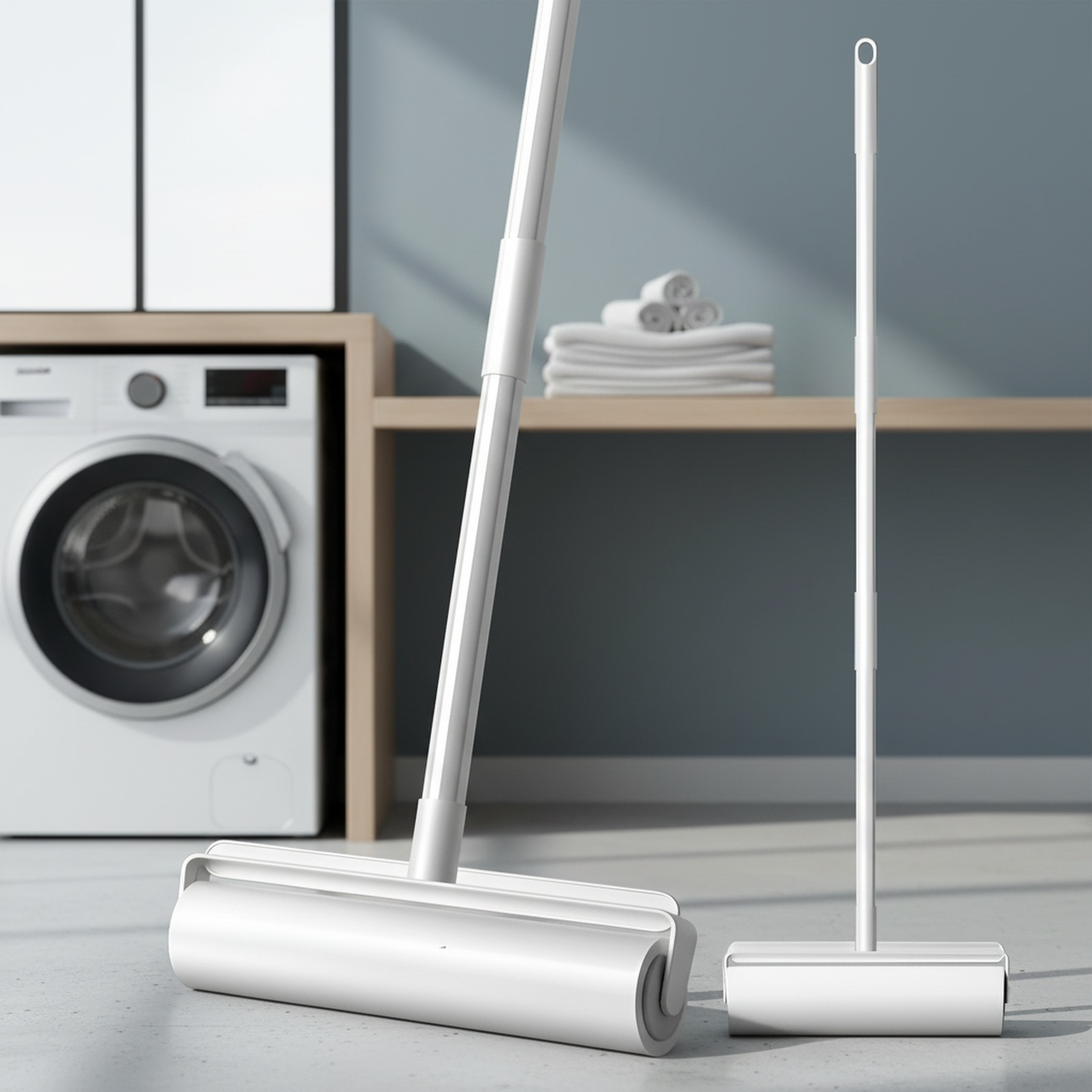 Long Handle Lint Roller Household Cleaning Tool for Bed and Floor with Tearable Paper