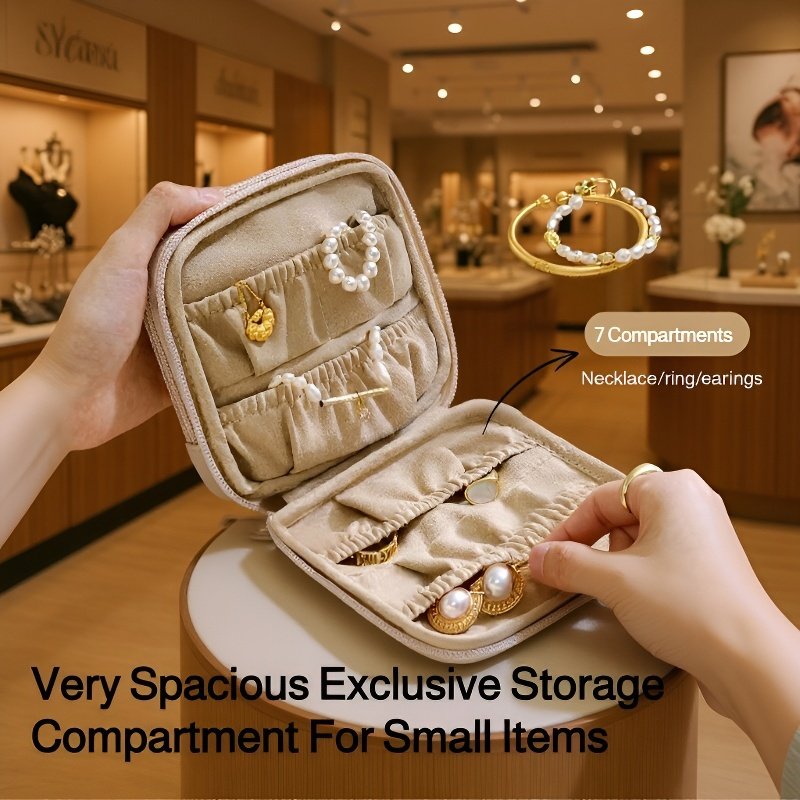 Exquisite Double-Layer Jewelry Bag, Portable Storage for Rings and Earrings