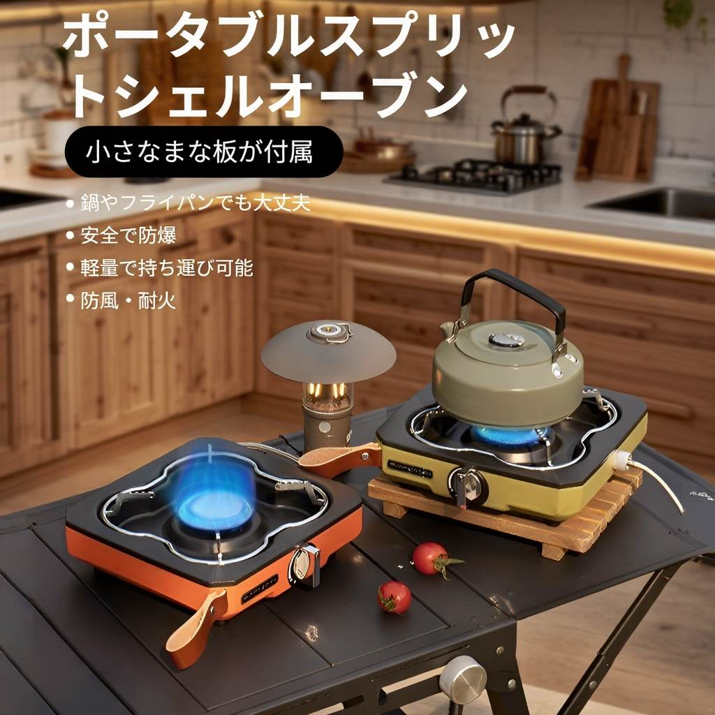 高出力アウトドア分離式シェルストーブ全体画像