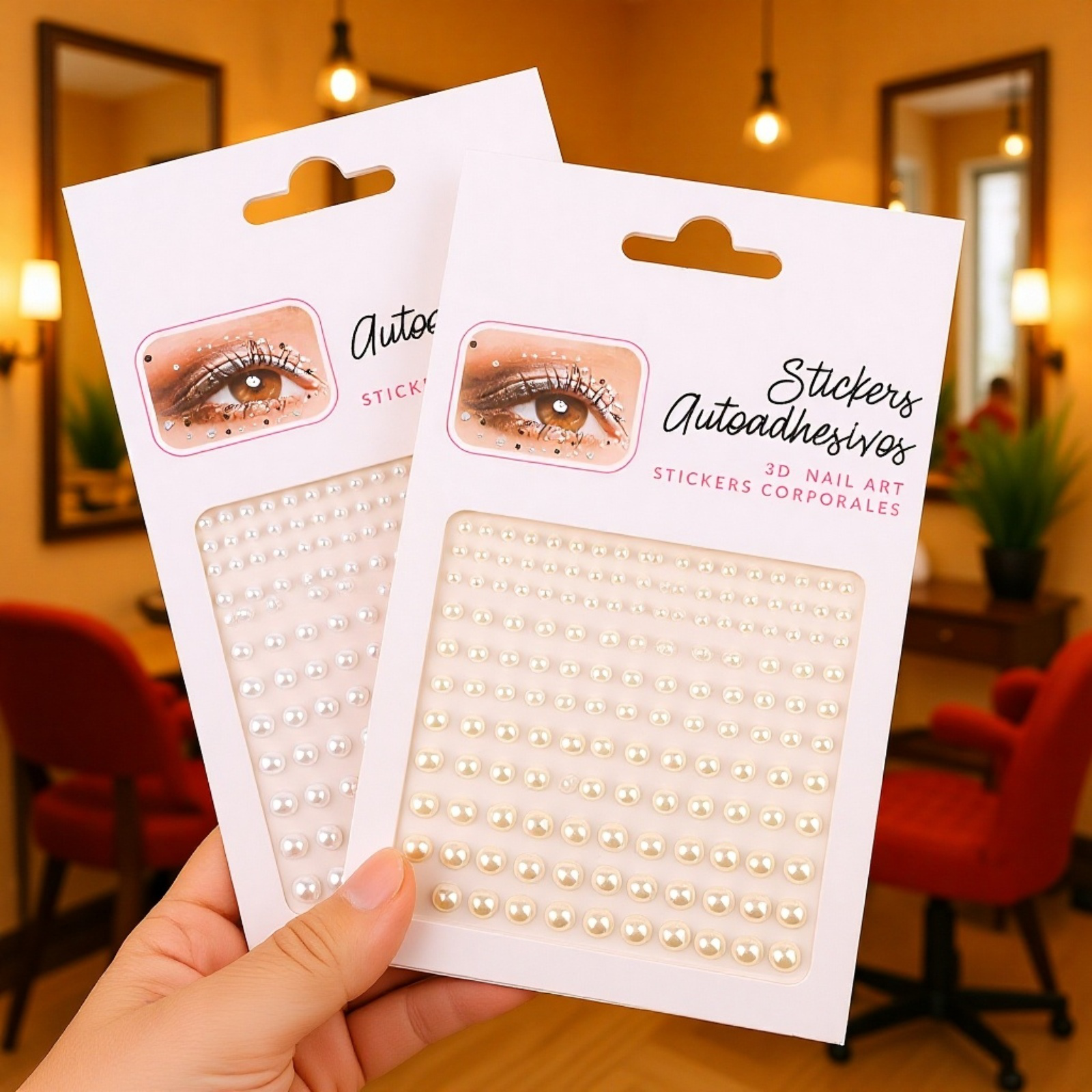 パールダイヤモンドステッカー鼻ピアス風・リップピアス風パフォーマンス用フェイス＆ネイルアクセサリー