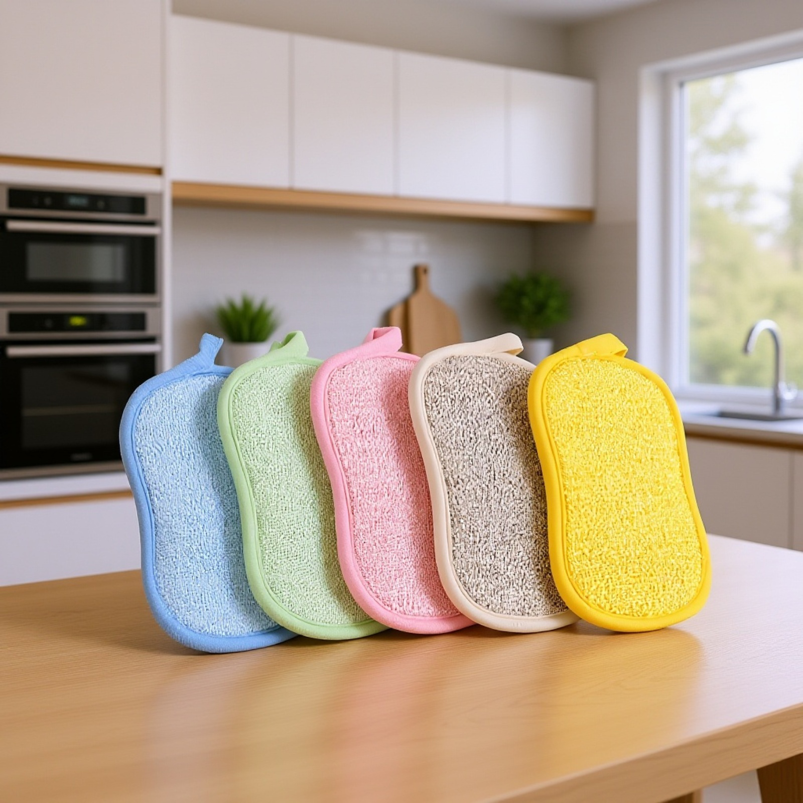 抗菌キッチンスポンジ 洗い物に最適 両面タイプ 5色セット