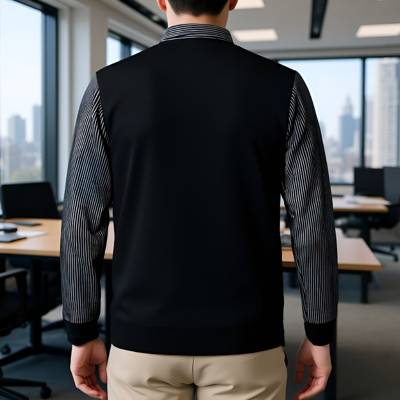 남성용 레이어드 스타일 기모 셔츠