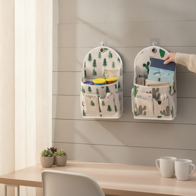 Bolsa de almacenamiento colgante para puerta de tapiz