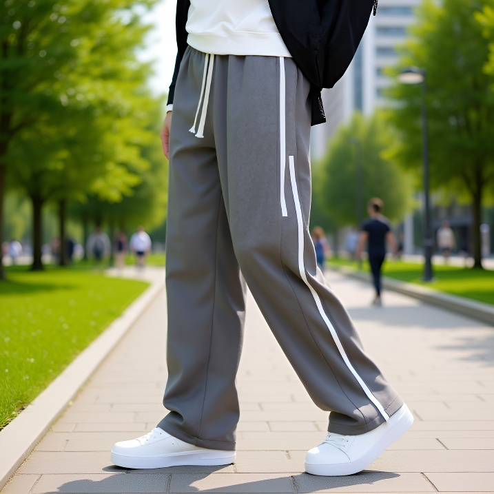 남자 추동 루즈핏 와이드 맨투맨 캐주얼 팬츠