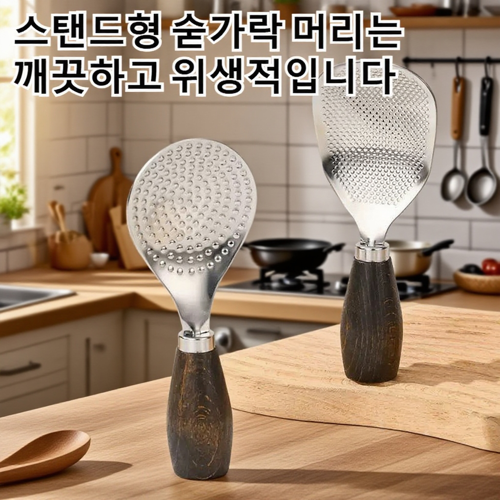 편리하게 세워 사용할 수 있는 밥주걱 디자인