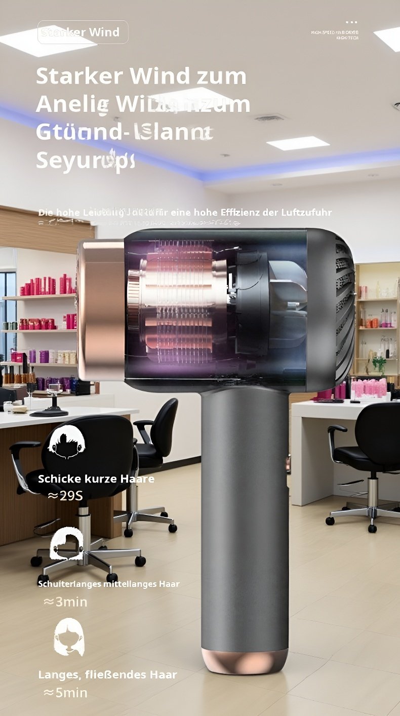 Negativ-Ionen-Haartrockner für glänzendes Haar