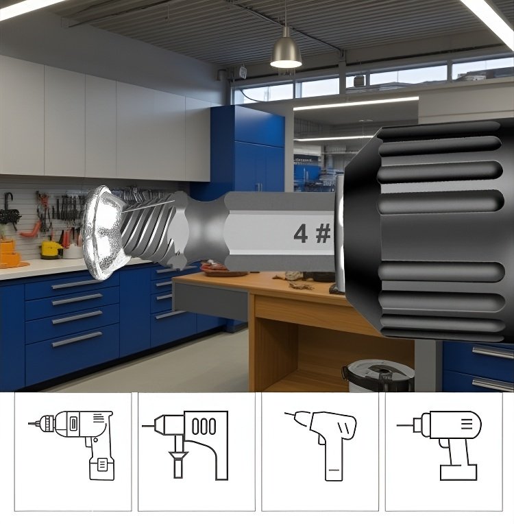 녹슨 나사 제거 중인 나사 제거기