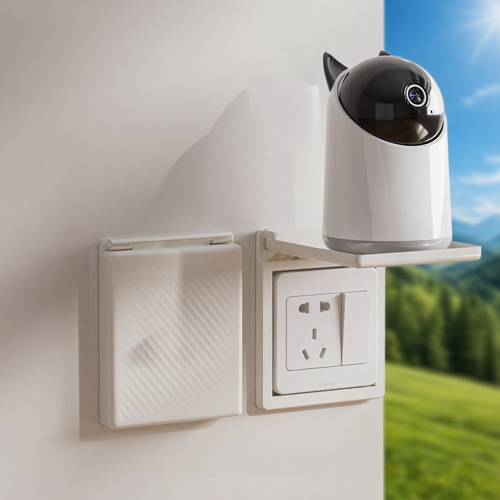 무타공 설치 다기능 콘센트 보호 수납 선반