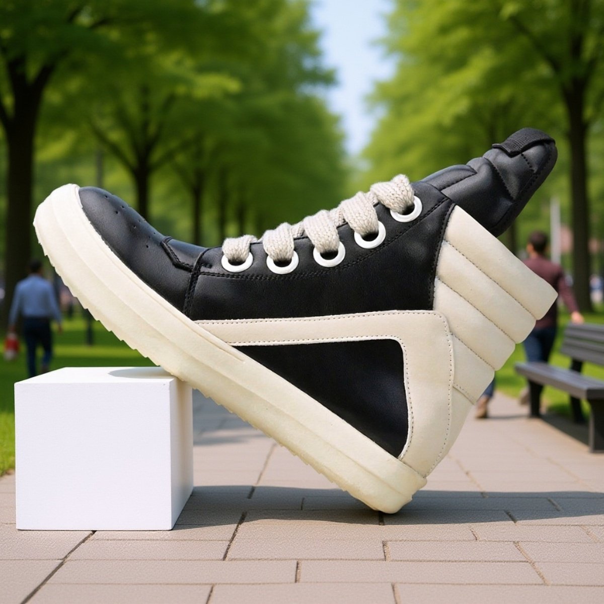 スタイリッシュな厚底スポーツシューズ