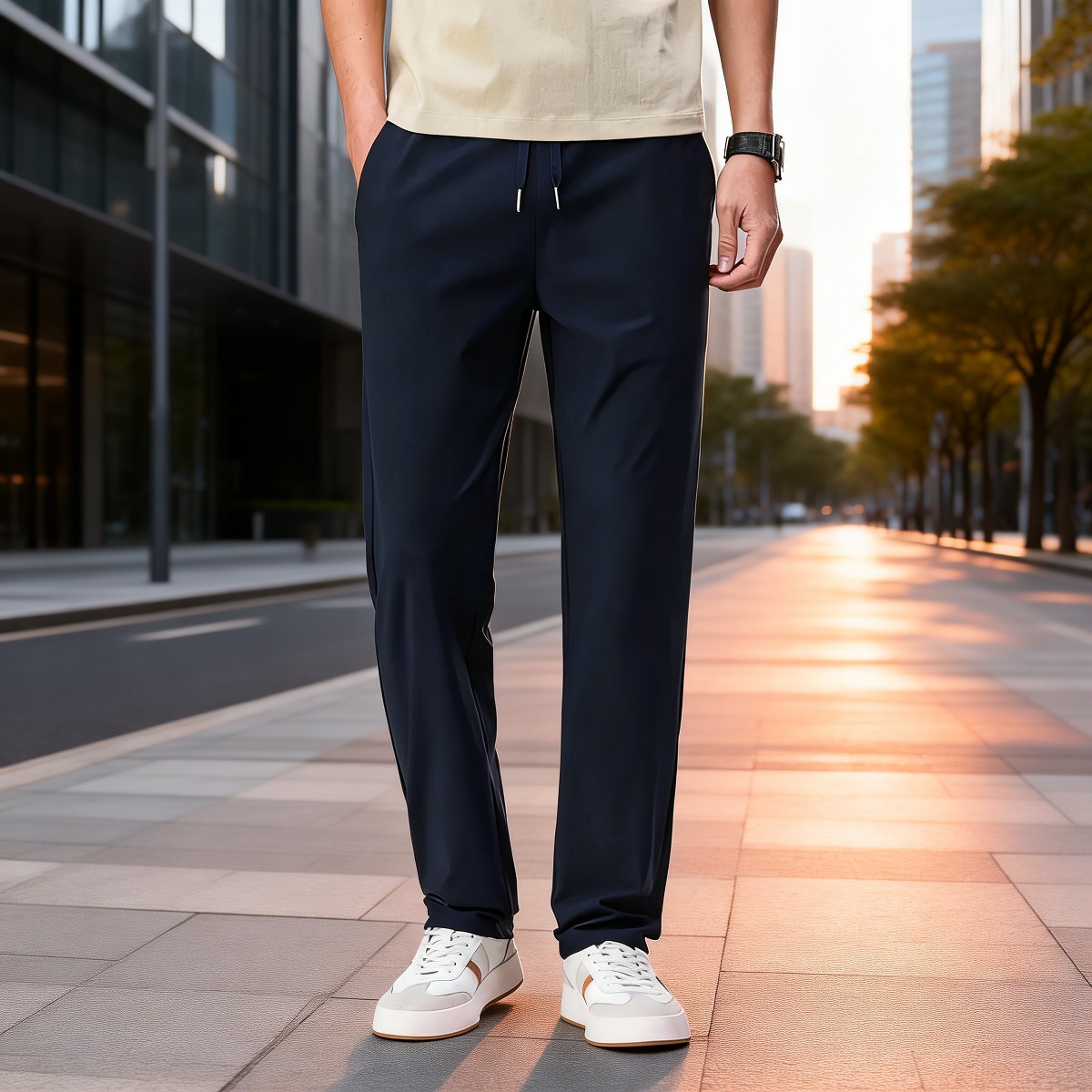 アイスシルクメンズカジュアルパンツ