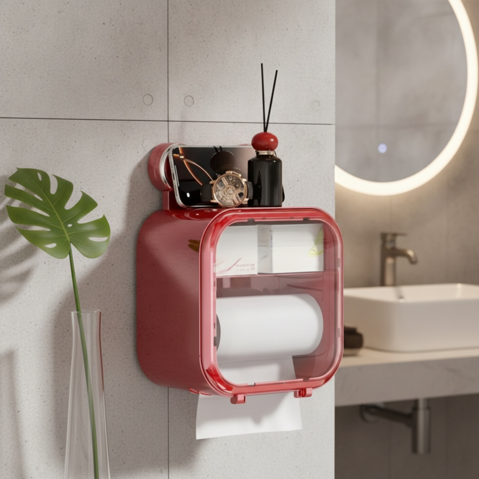 Multifunctional Wall-mounted Suction Toilet Paper Holder