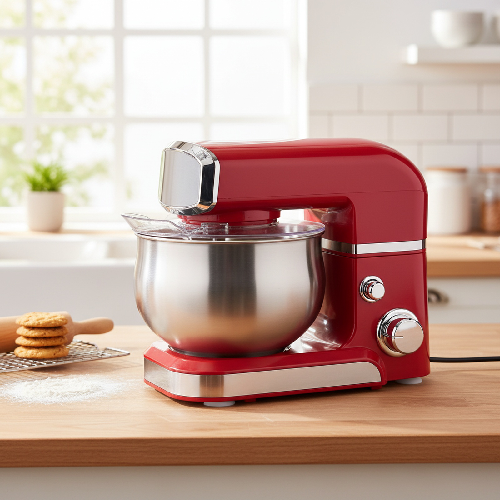 5.5L Large Capacity Kitchen Mixer, Kneading/Whisking/Blending 3-in-1