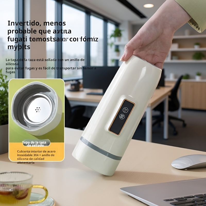 Vaso eléctrico portátil con pantalla inteligente y temperatura ajustable