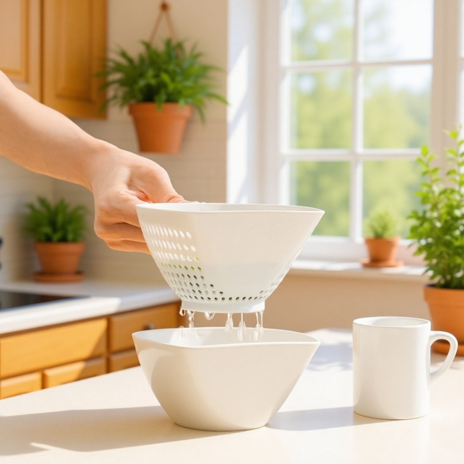 シンプルなキッチン二層野菜洗いかご家庭用ネギ水切りかご果物洗い水フィルターかご