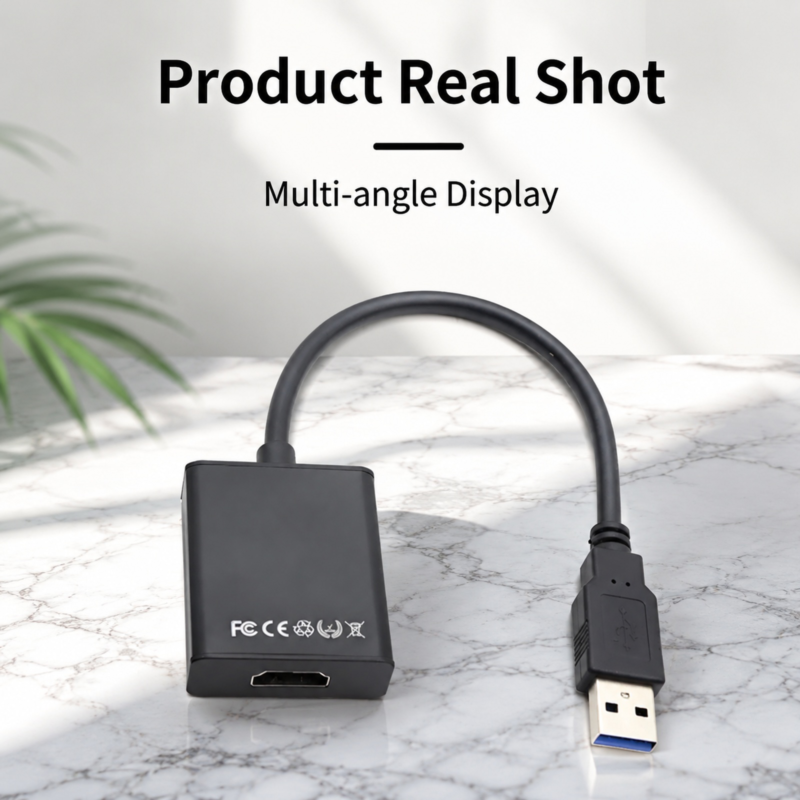 Portable USB HDMI adapter with cable