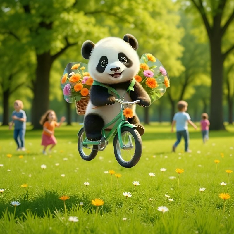 판다 키체인과 자동차 미러 장식 세트