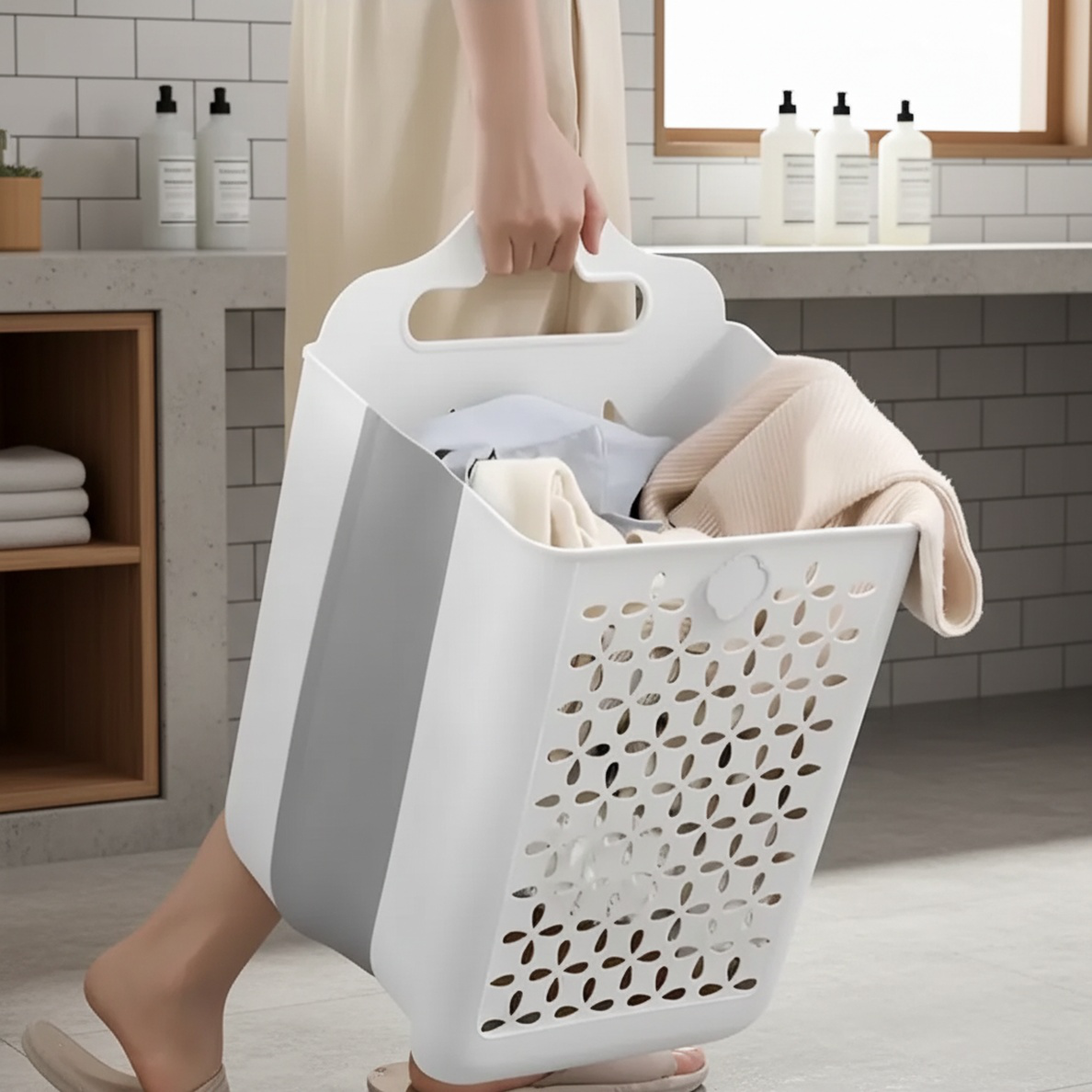 Panier à linge mural pliable