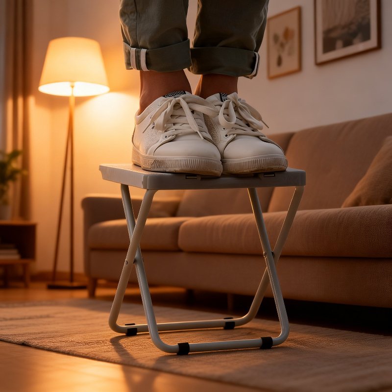 Outdoor Grill Picknick Klapphocker mit Eisenfüßen und Kunststoff, tragbar