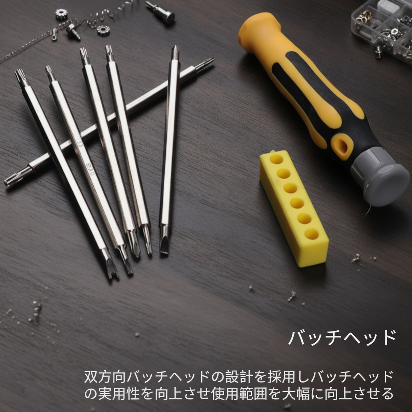 家庭用Y型U型コンビネーションドライバー、マグネット式プラス・マイナスビット付