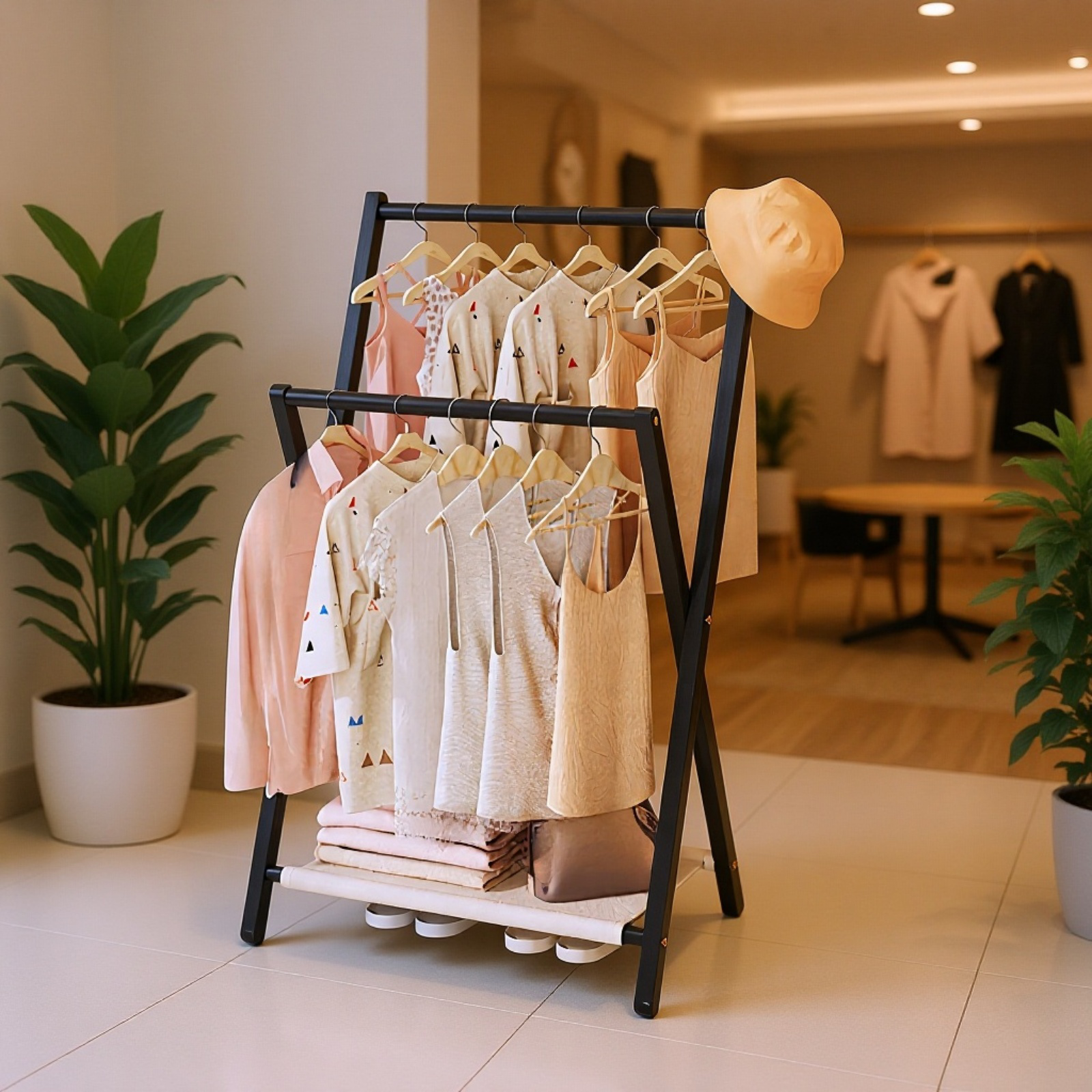 省スペース収納可能な折りたたみ衣架