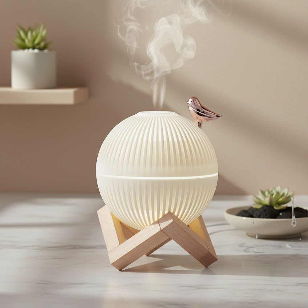 静音木製ベース加湿器