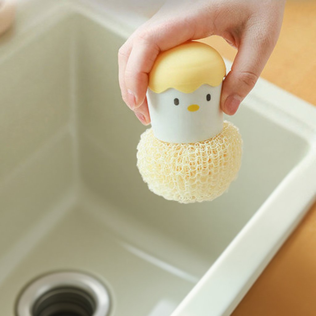 Creative Eggshell Chicken Fiber Cleaning Brush
