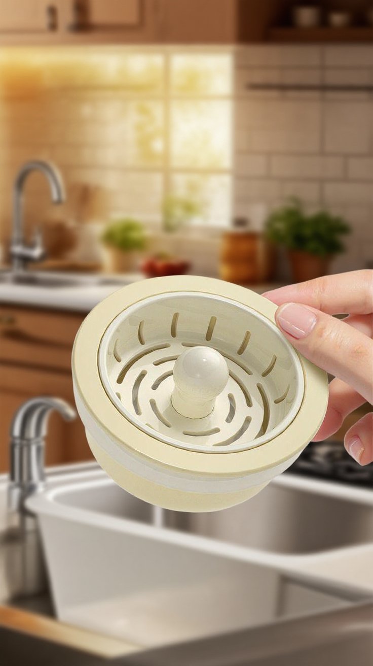 주방 싱크대 음식물 찌꺼기 필터 설치 모습