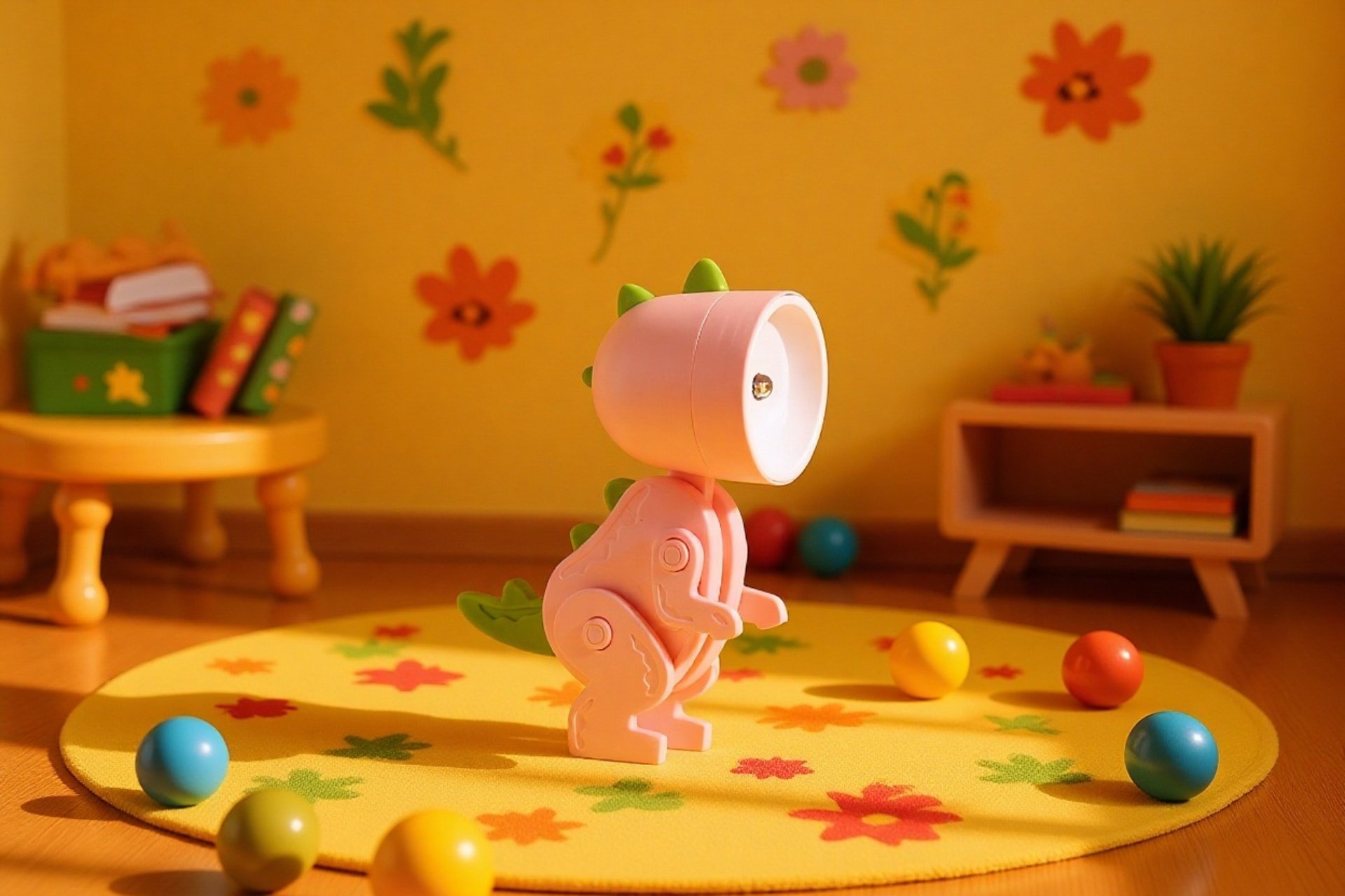 공룡 캐릭터가 그려진 야간 조명