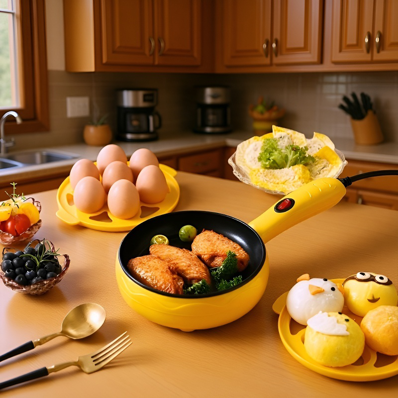 Mini cocina eléctrica para el hogar, antiadherente para hervir y freír huevos
