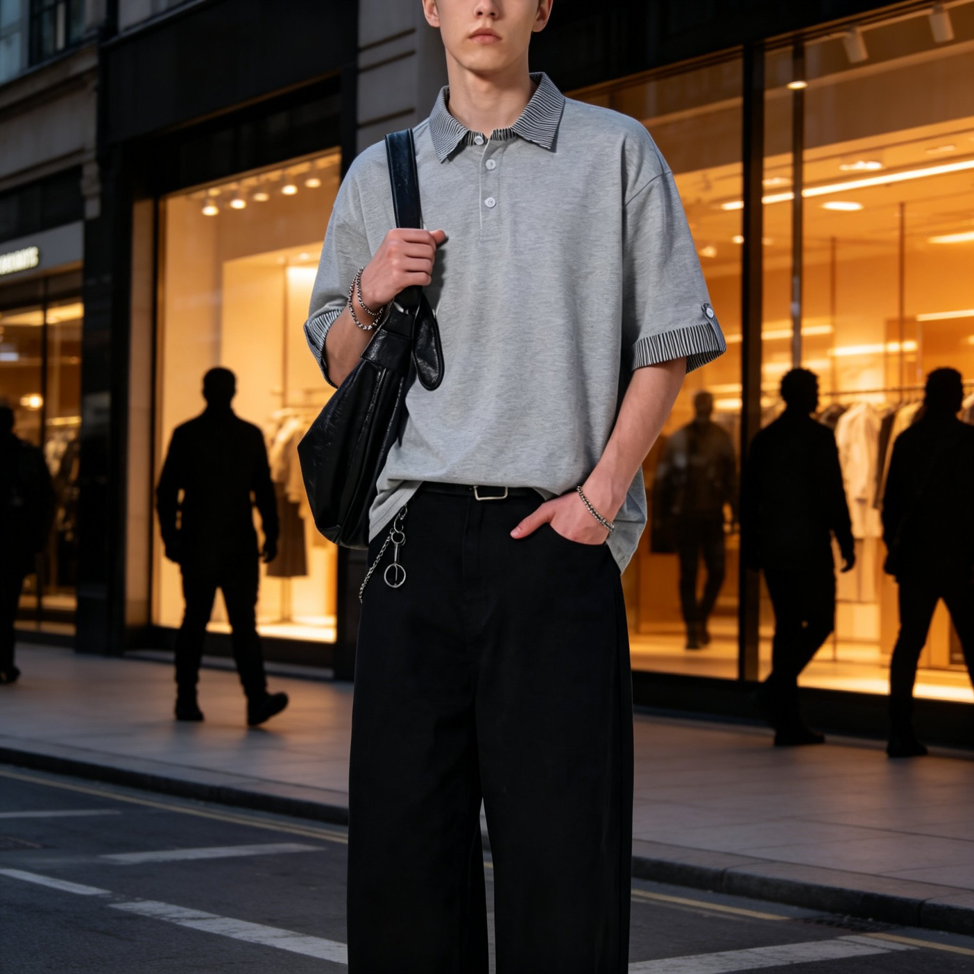 감각적인 스트라이프 폴로셔츠 커플 스타일