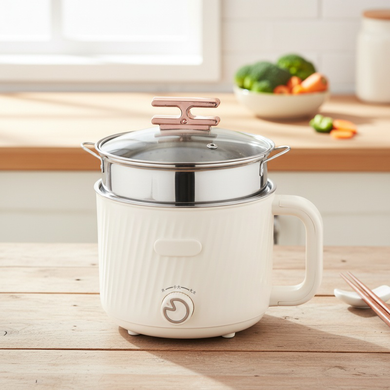 Mini hot pot électrique en acier inoxydable pour dortoir
