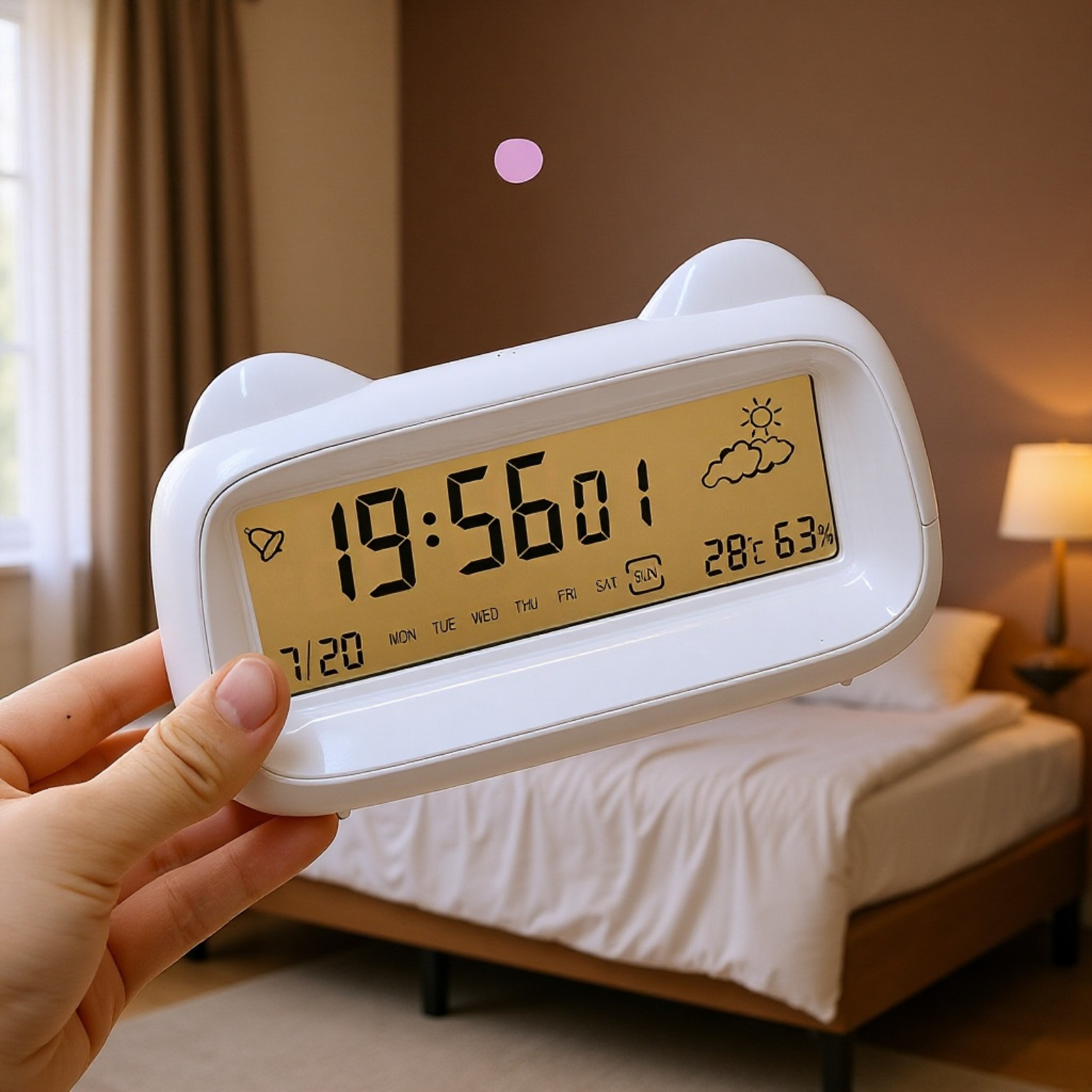 Cat Alarm Clock Multifunctional Cute Children's Alarm Clock Rechargeable Alarm Clock Luminous/Snooze