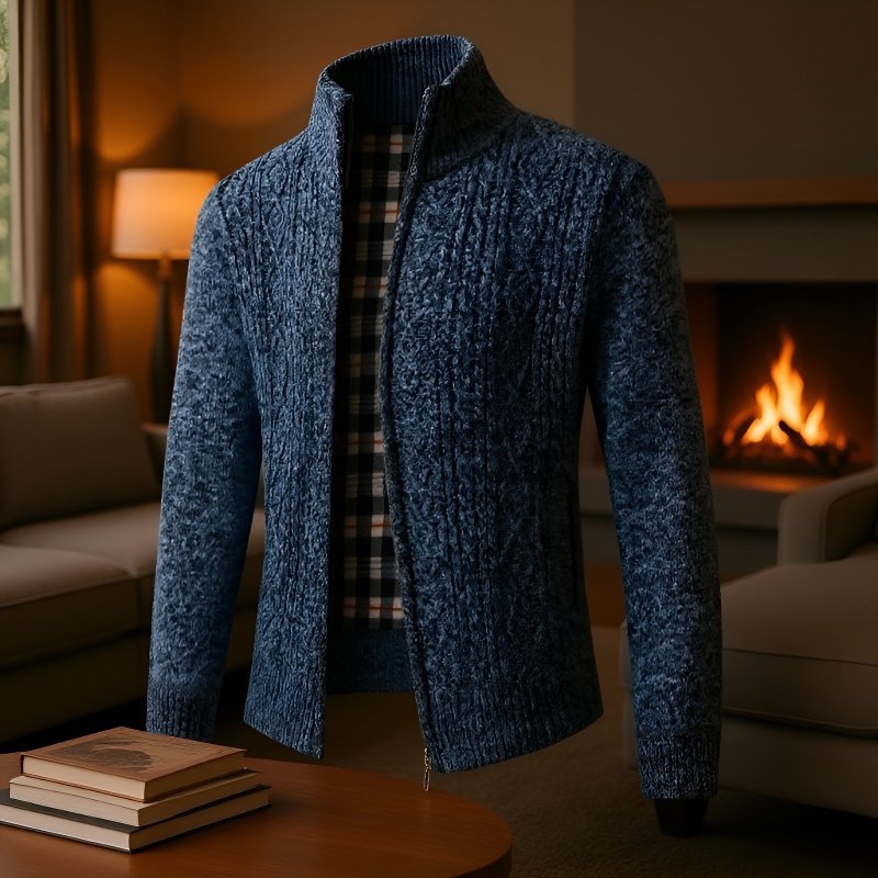 Warm Cardigan Sweater Men Sweater Casual Thickened Padded