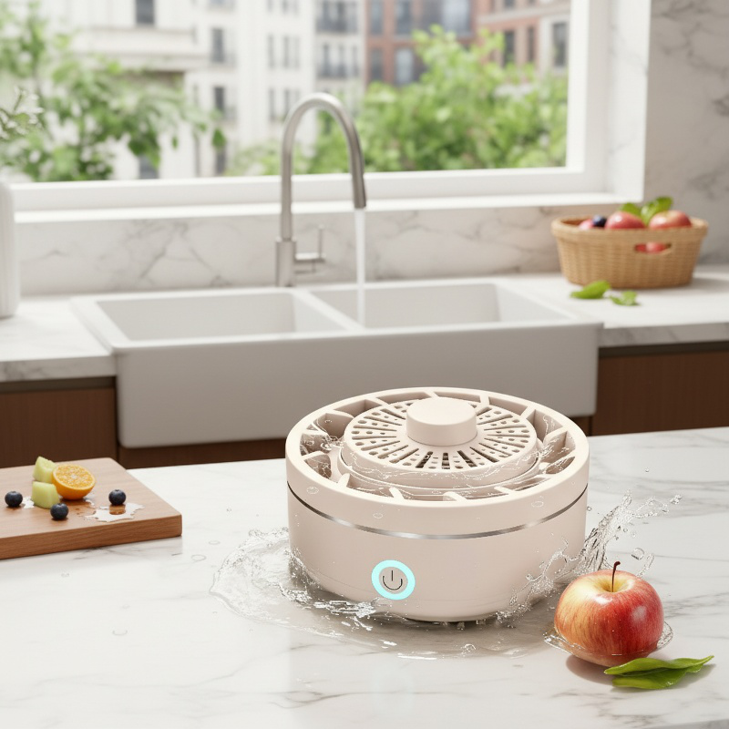 Travel-friendly ultrasonic food cleaner