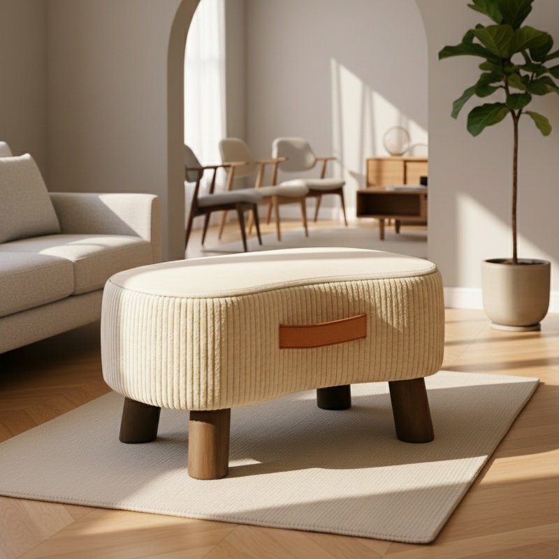 Portable Solid Wood Footstool Shoe Changing Stool and Coffee Table