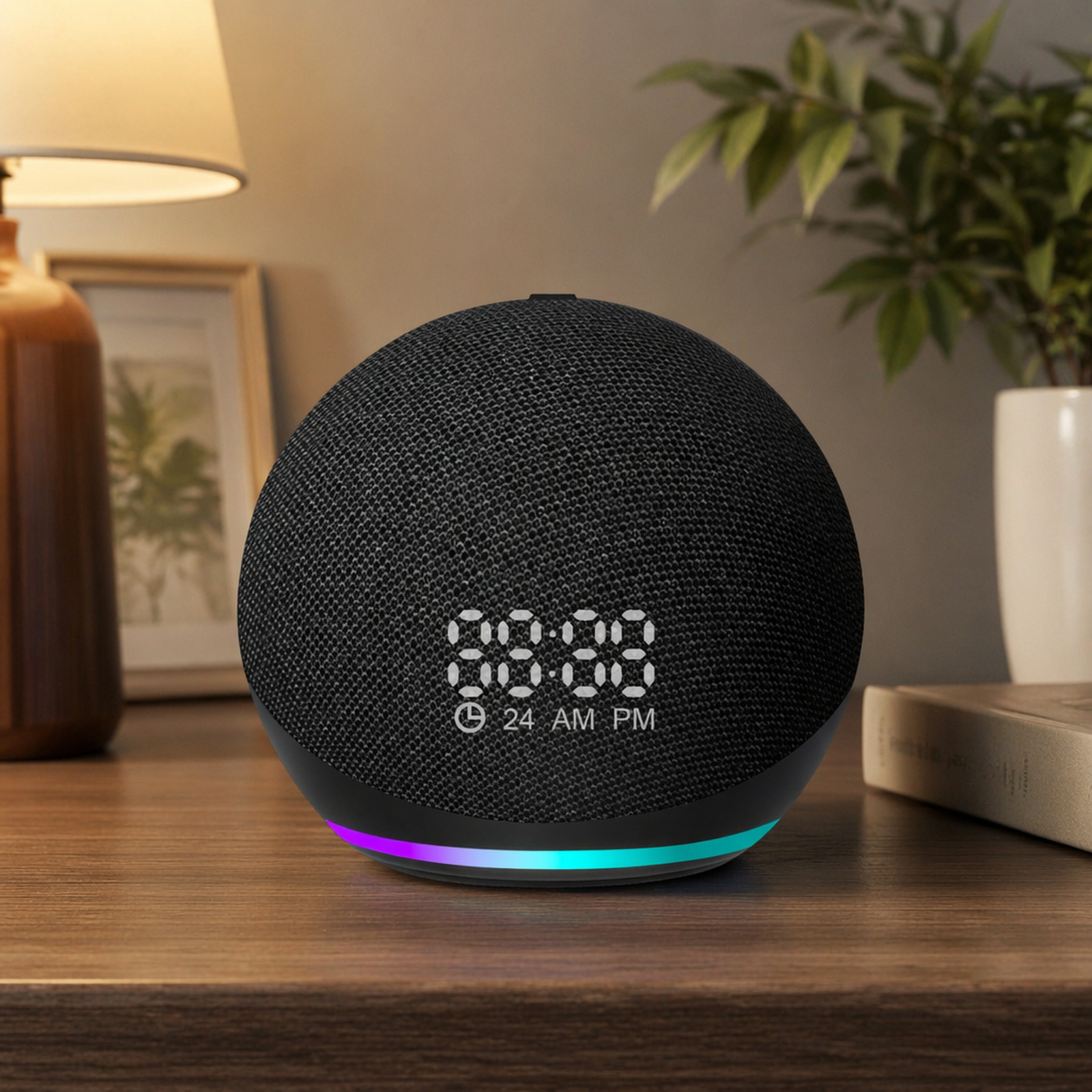 Cross-border best-selling alaxe clock Bluetooth speaker, fabric mini speaker with heavy subwoofer, d