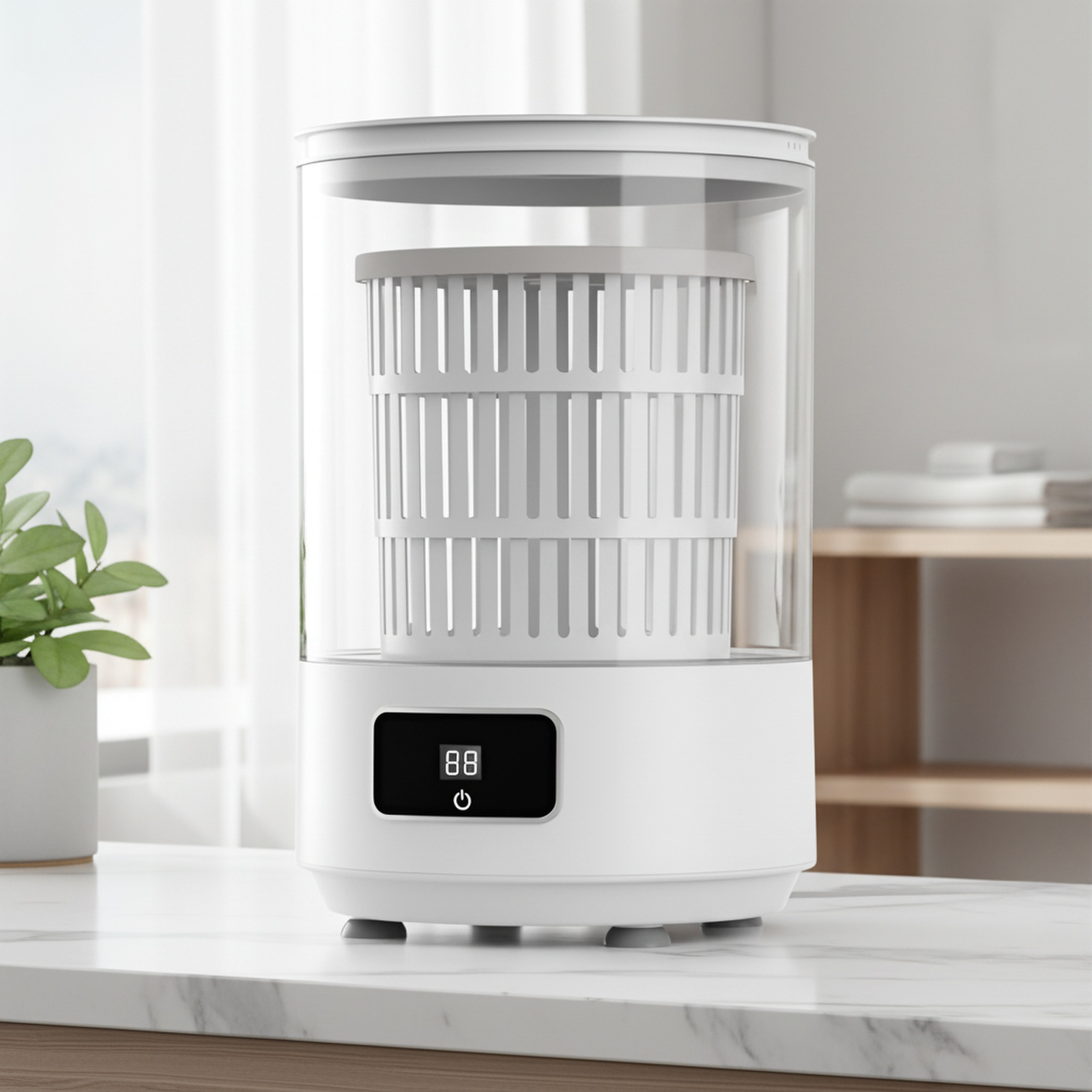 4L充電式ミニ洗濯機、洗濯乾燥一体型、ベビー服・寮の衣類・下着・靴下に最適