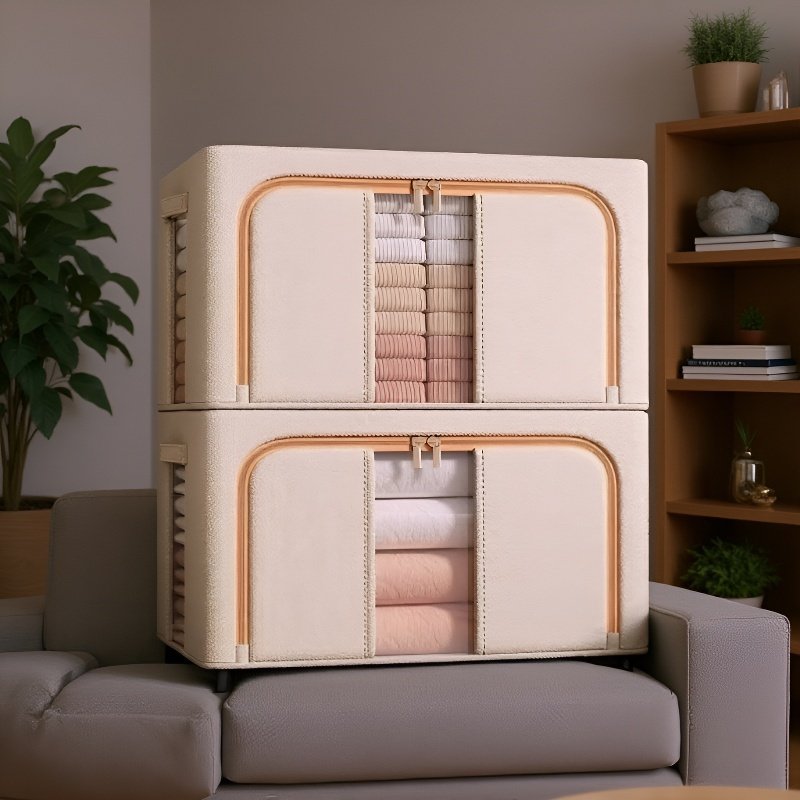 깔끔하게 정리된 대용량 보관함 내부