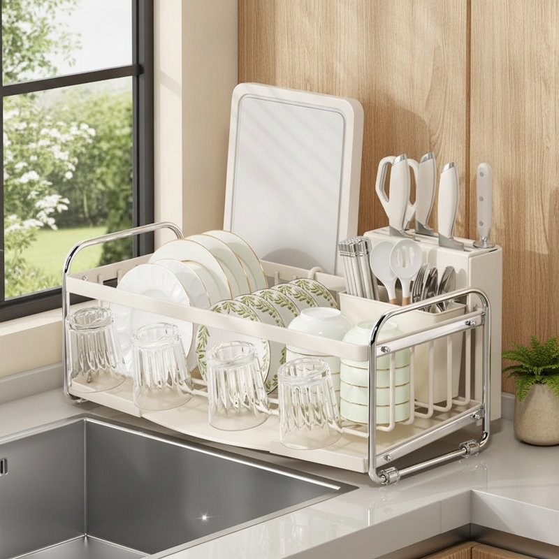 Stainless steel multifunctional kitchen drain rack